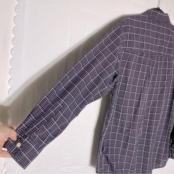 Chaps Purple Black White Plaid Long Sleeve Casual Button Up Shirt M - Picture 7 of 11